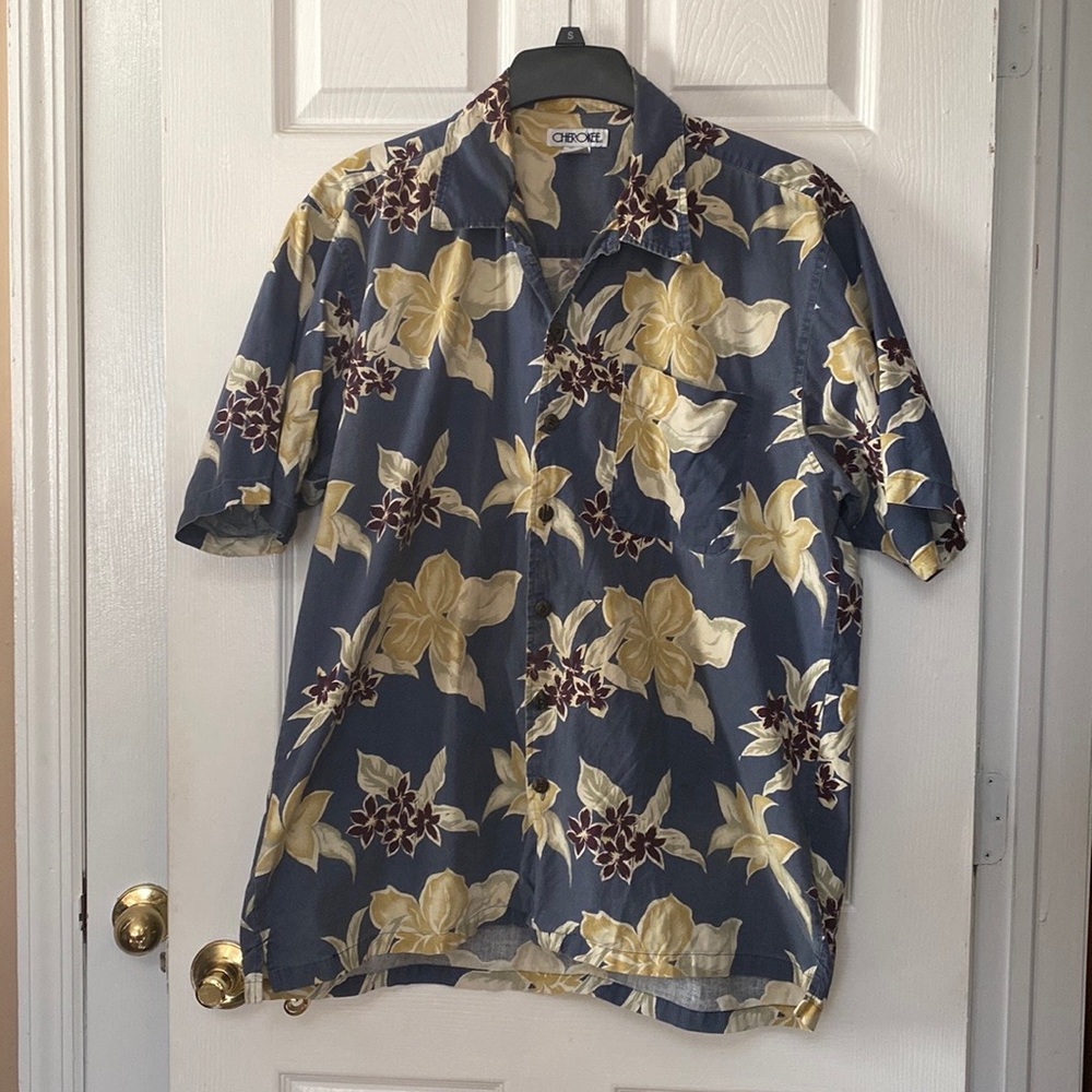 VTG Mens Hawaiian Floral Short Sleeve Shirt